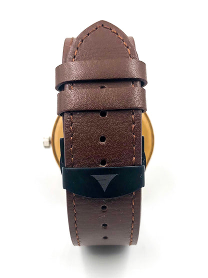 Kylemore bamboo wooden watch with brown leather strap, image 3 of 5