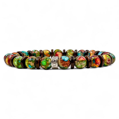 Pulse Jungle Fiesta rainbow jasper beaded bracelet, main product photo