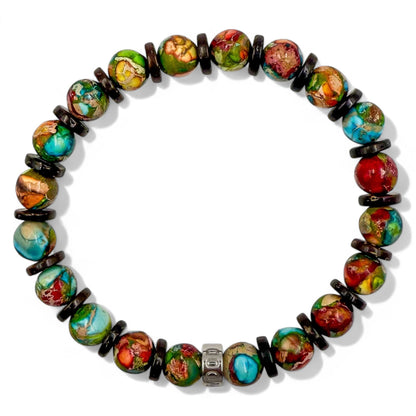 Pulse Jungle Fiesta rainbow jasper beaded bracelet, overhead view
