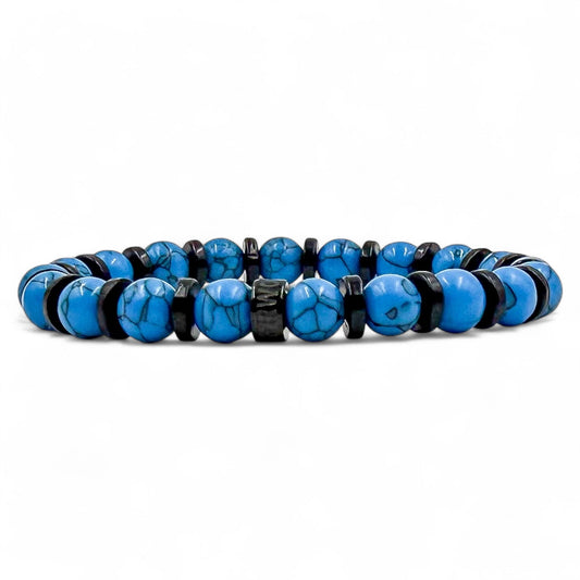 Pulse Blue Horizons blue howlite beaded bracelet, main product photo