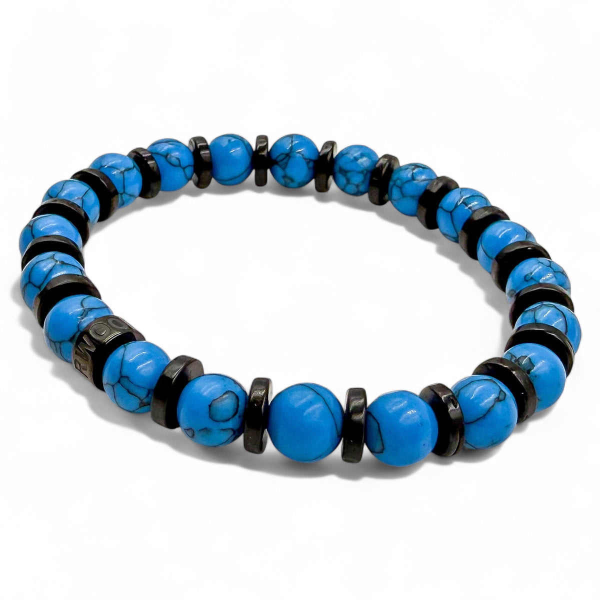 Pulse Blue Horizons blue howlite beaded bracelet, right side view