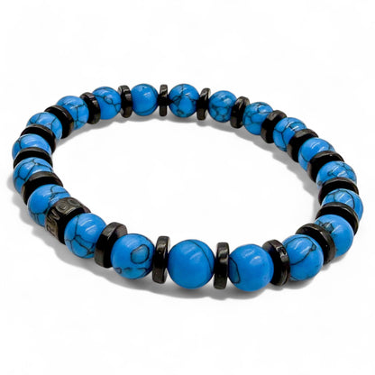 Pulse Blue Horizons blue howlite beaded bracelet, right side view