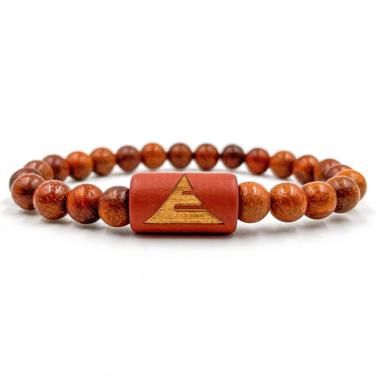 Solid red rosewood beaded bracelet, image 1 of 4