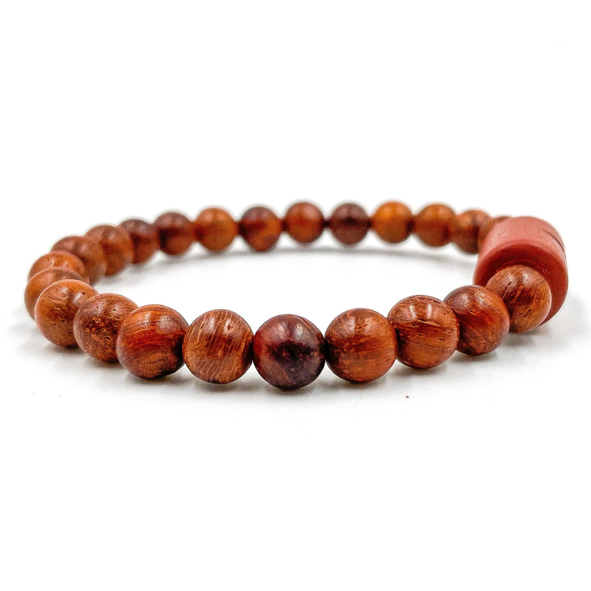 Solid red rosewood beaded bracelet, image 3 of 4