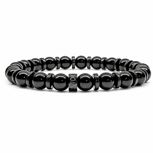 Timberline ebony blackwood beaded bracelet, front view