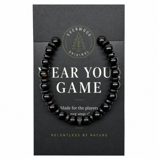Timberline ebony blackwood beaded bracelet, with its packaging