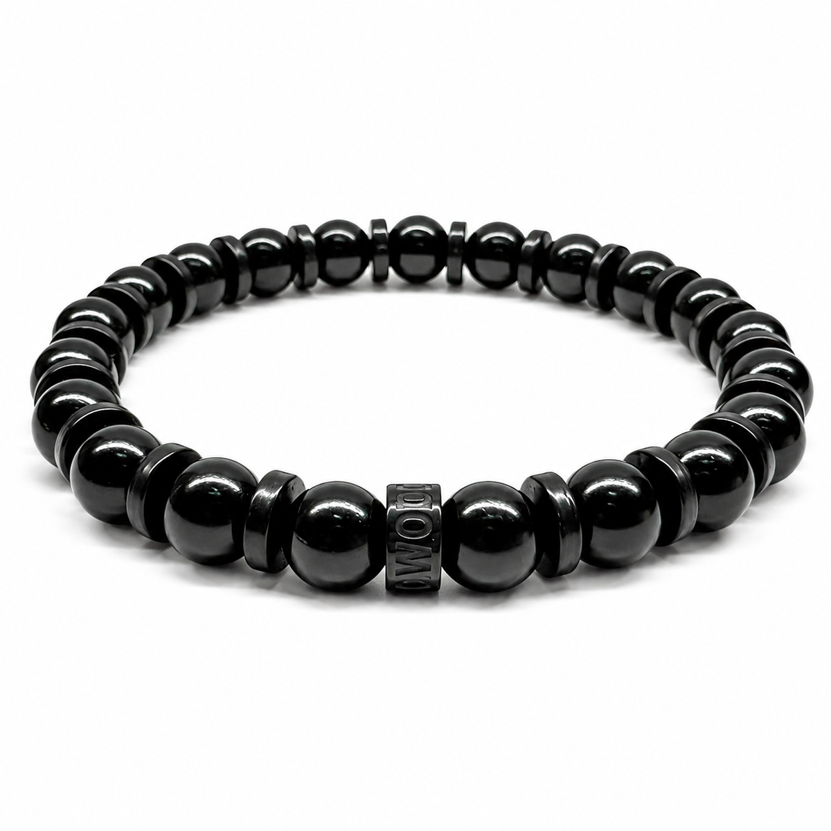 Timberline ebony blackwood beaded bracelet, angled view