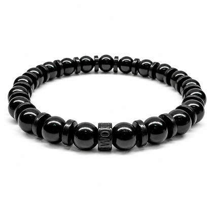 Timberline ebony blackwood beaded bracelet, angled view