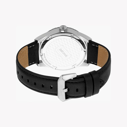 Just Cavalli Men's Silver Dial Watch, Black Leather Band | Jc1g082l0515-2