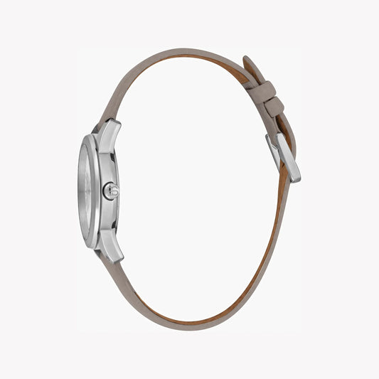 Esprit Women's Grey Leather Watch, Silver Dial | Es1l202m0015-1