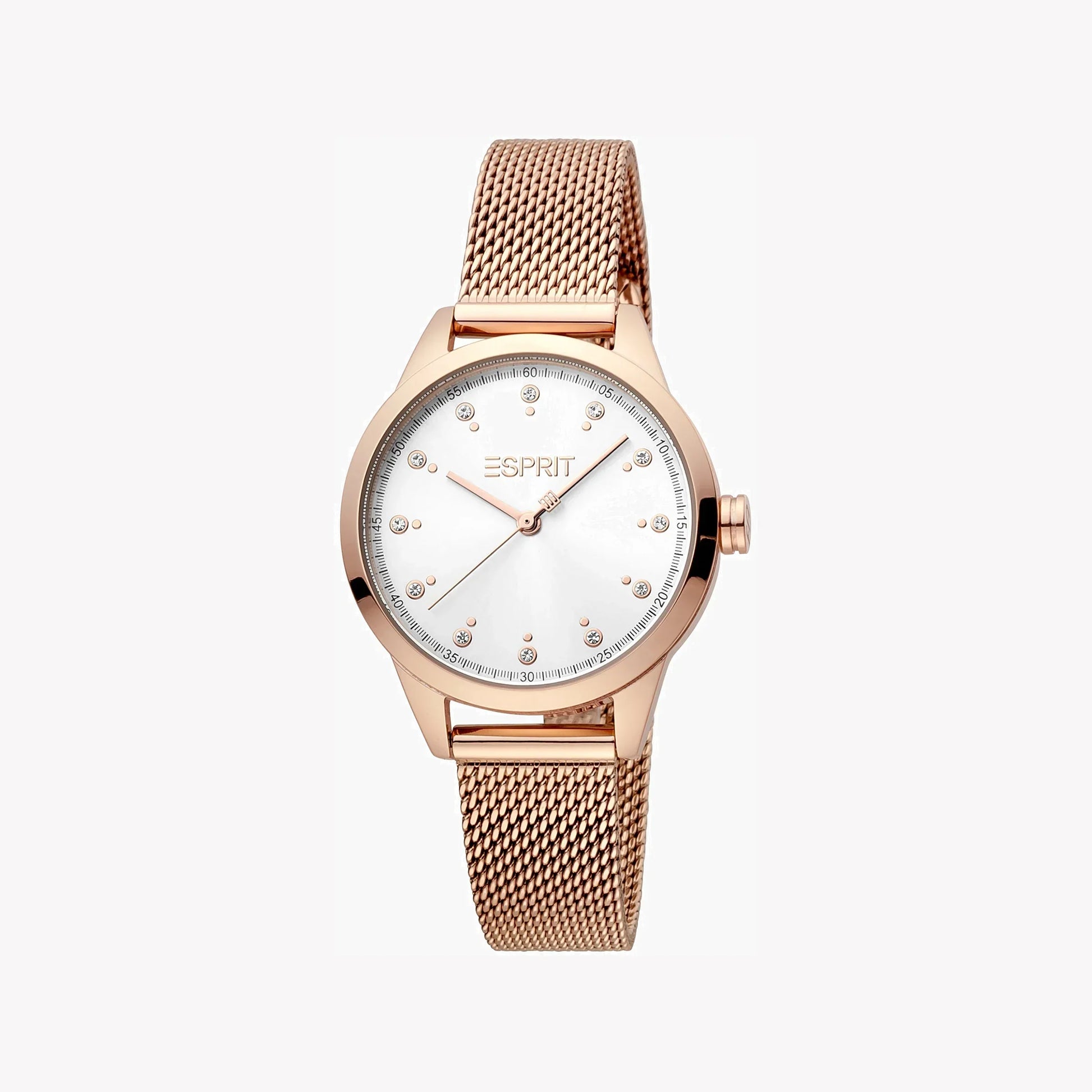 Esprit Women's Rose Gold Stainless Steel Watch, Silver Dial | ES1L259M1095-0