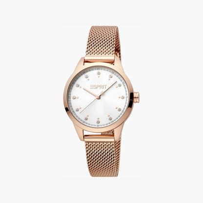 Esprit Women's Rose Gold Stainless Steel Watch, Silver Dial | ES1L259M1095-0