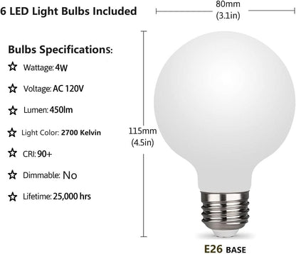 Modern Sputnik Chandelier Six Light Ceiling Fixture With Six LED Bulbs Black-1