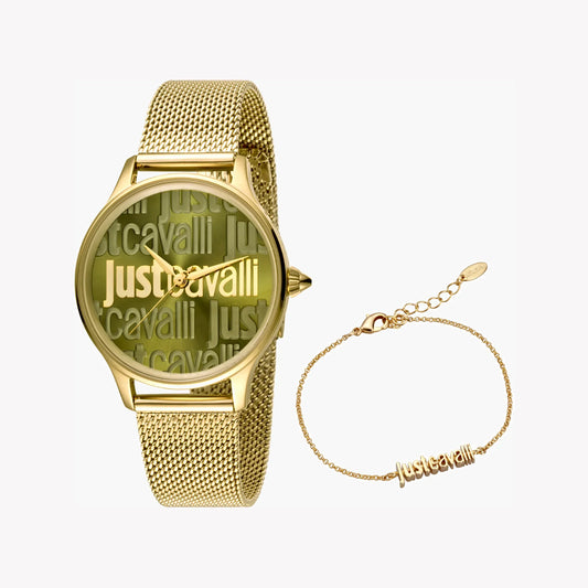 Just Cavalli Women's Gold Watch, Green Dial | Jc1l032m0275-0