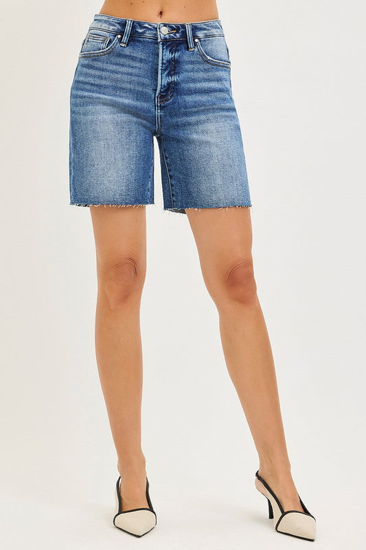 RISEN Tummy Control High Rise Raw Cut Hem Jhorts-0