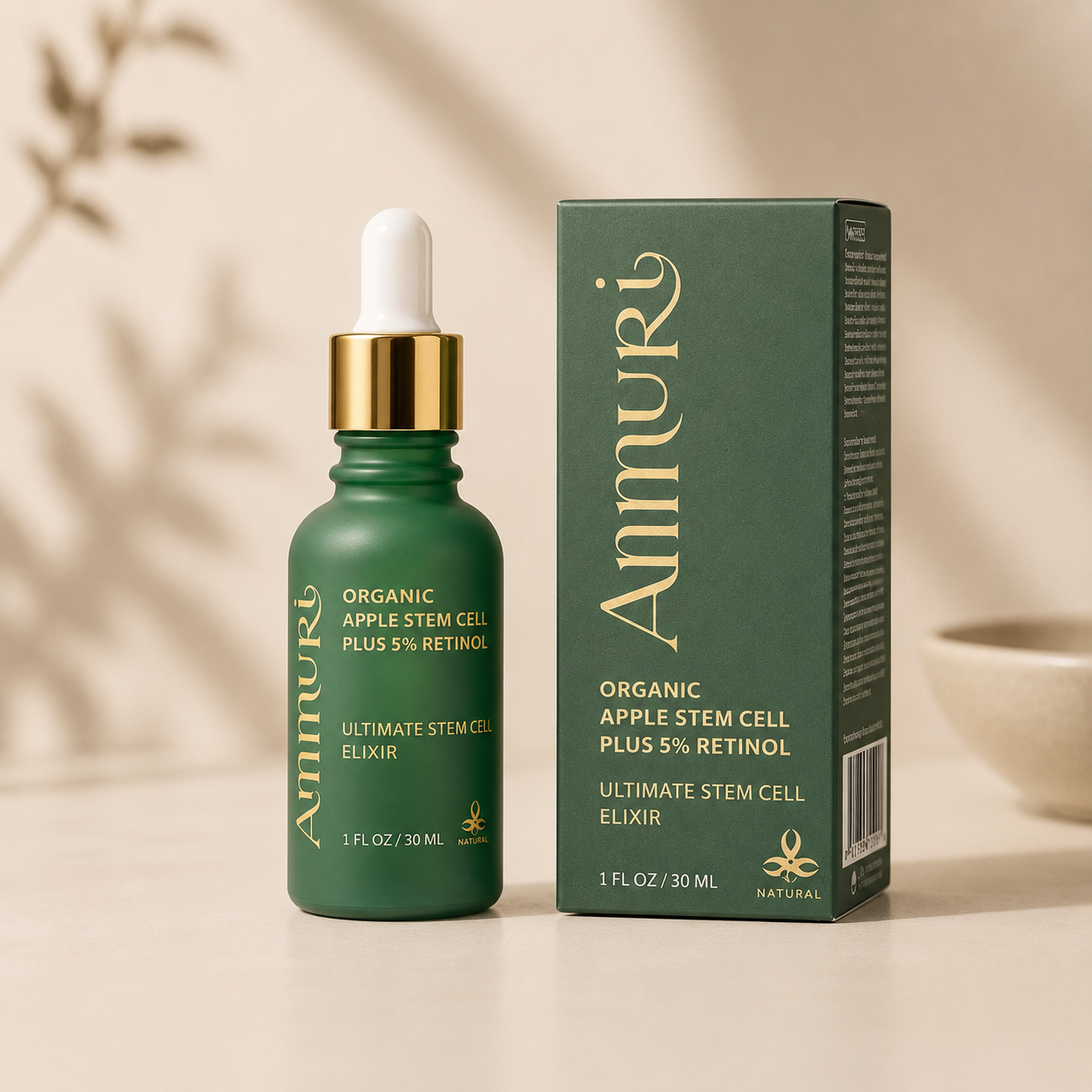 Retinol 5% Serum with Apple Stem Cell for Anti-Ageing, Acne & Dark Spots (30ml) | Ammuri-1