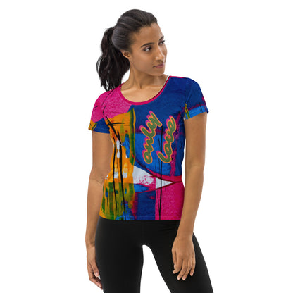 ONLY LOVE Women's Athletic T-shirt by Gianneli-2