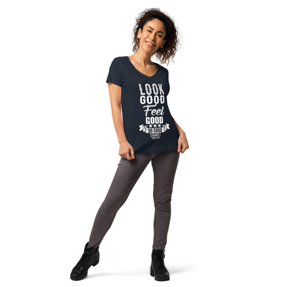 LOOK GOOD Women’s Fitted V-neck T-shirt by Gianneli-7