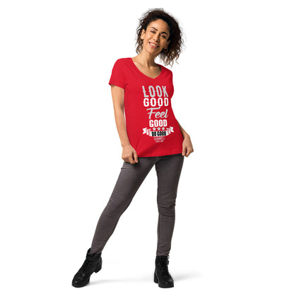 LOOK GOOD Women’s Fitted V-neck T-shirt by Gianneli-11
