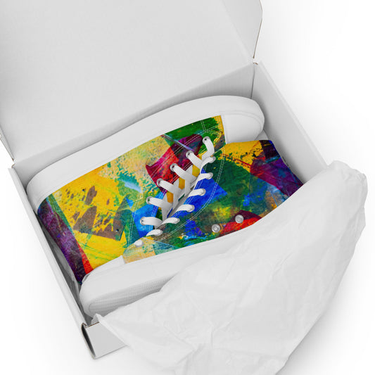 Aysire women's high top canvas sneakers with padded collar, featuring a classic design and white laces on a white background.