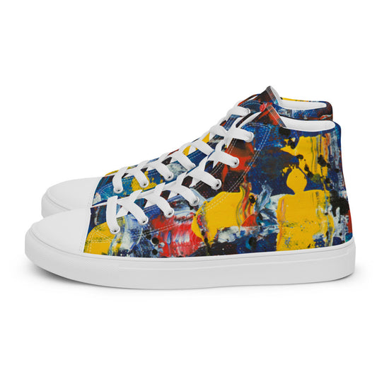 Women's high top canvas sneakers by Aysire with padded ankle support, featuring a stylish design and white rubber soles.