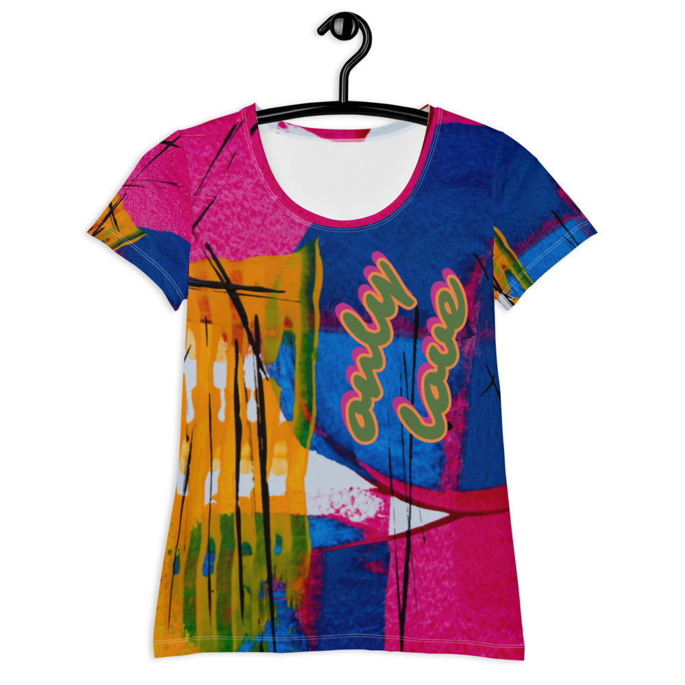 ONLY LOVE Women's Athletic T-shirt by Gianneli-0