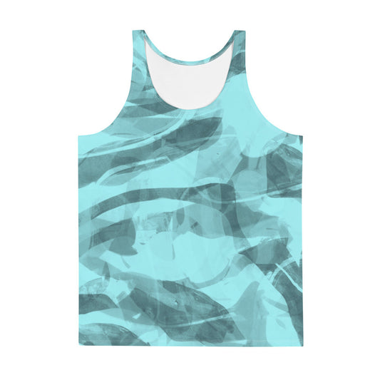 Aysire unisex tank top for women, soft and stretchy polyester blend, shown in a casual fit on a model.