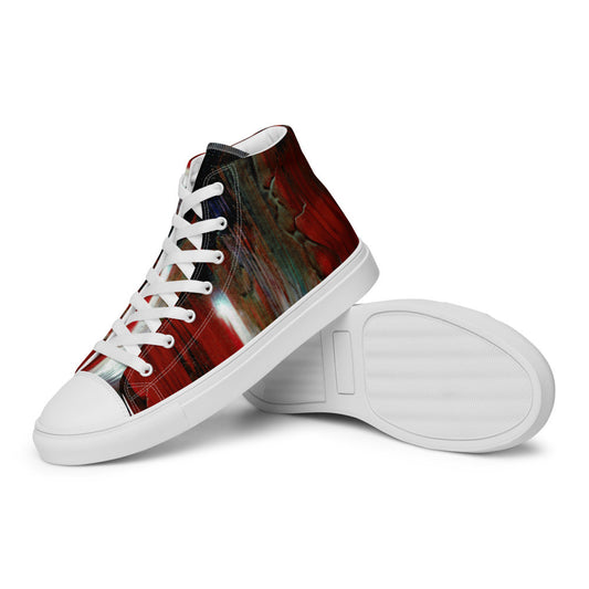 Men's high top canvas sneakers by Aysire with padded collar, showcasing the stylish footwear design and comfortable ankle support.