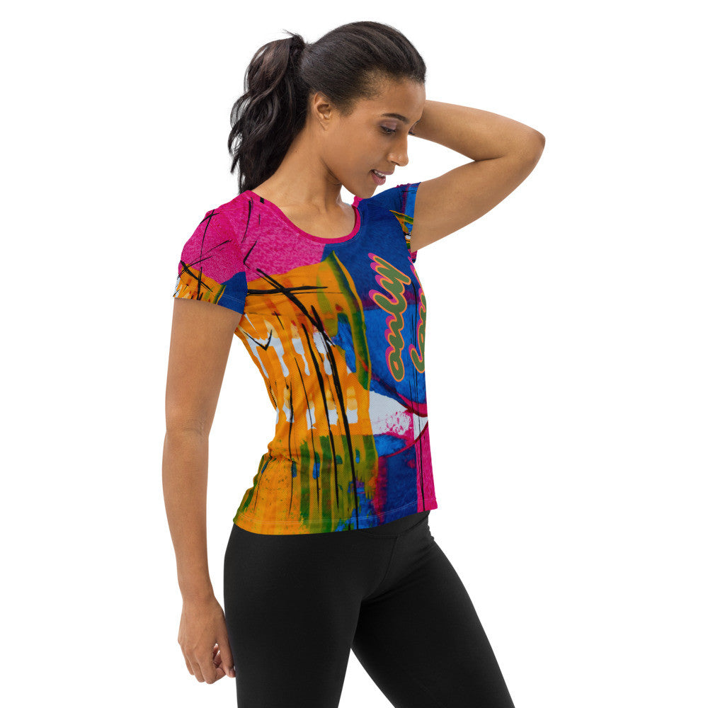 ONLY LOVE Women's Athletic T-shirt by Gianneli-4