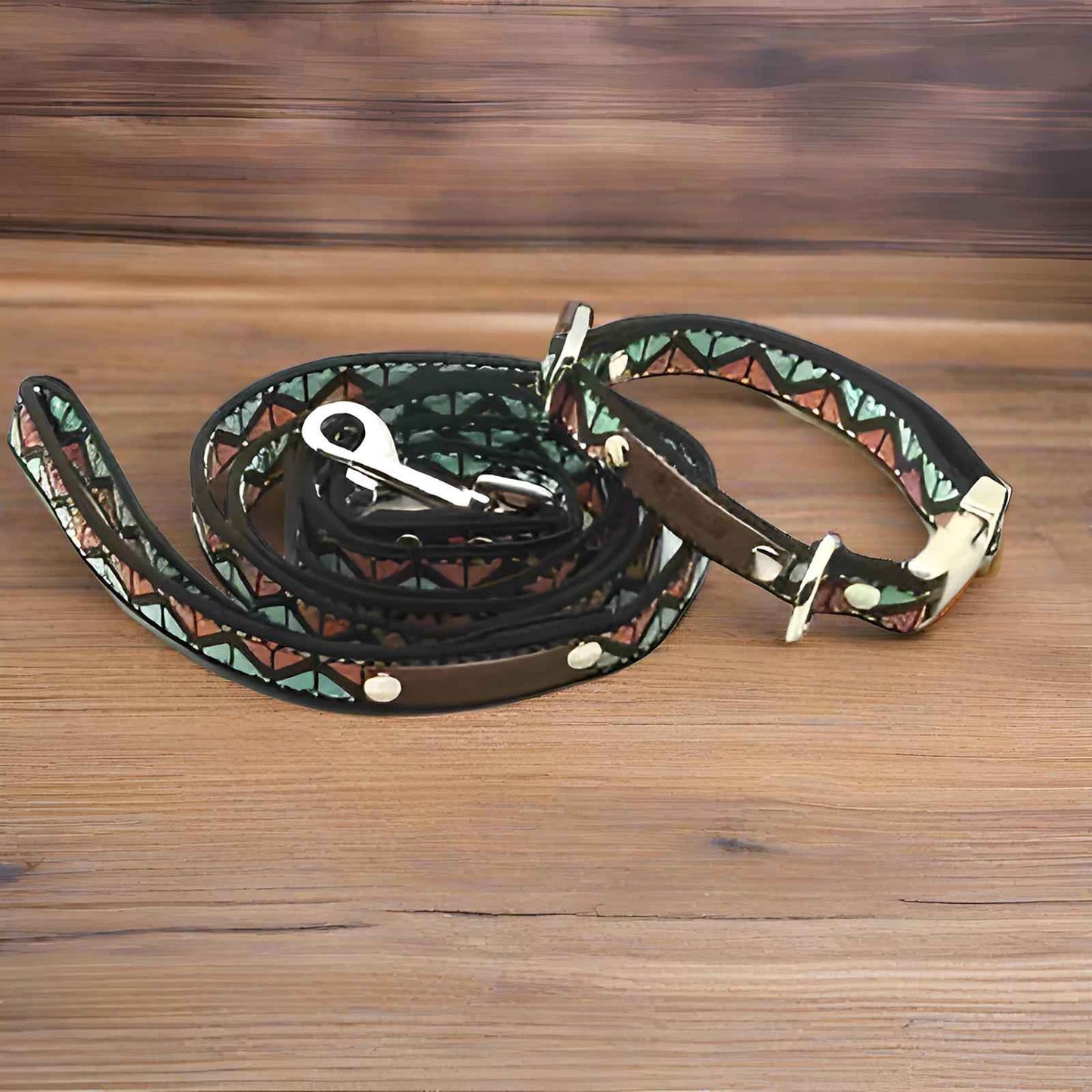 Finnigan's Whimsical Designer Dog Collar Set with Lead-0