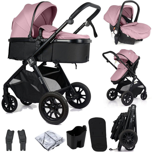 For Your Little One Cruise 3 In 1 Travel System With i-Size Car Seat - Blush Rose (Free Cupholder And Seat Liner Included!)