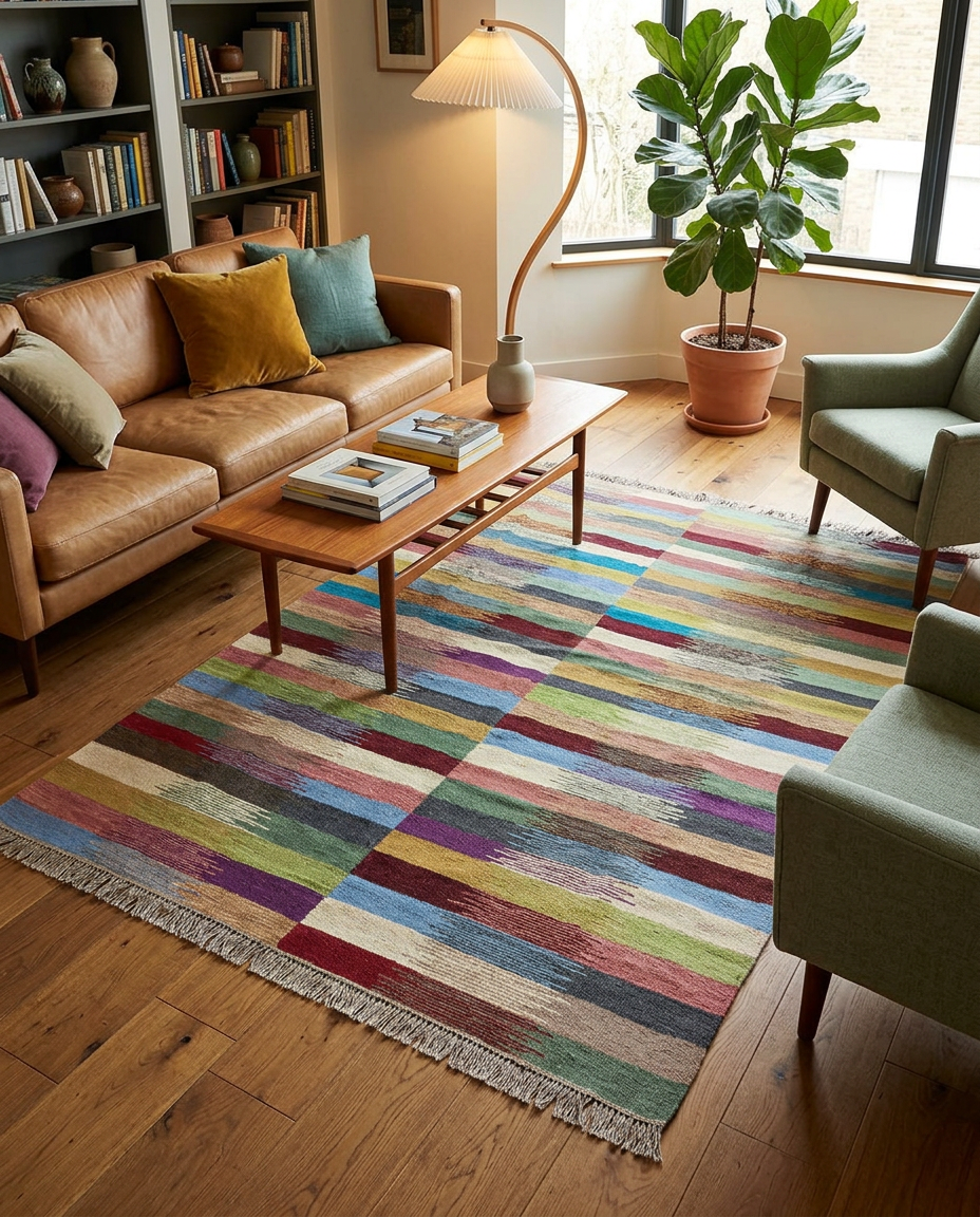 Modern Flatweave Rug - Size: 150 x 95 cm-1