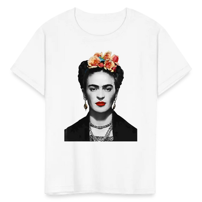 Frida Kahlo with Flowers Portrait artwork t-shirt-10