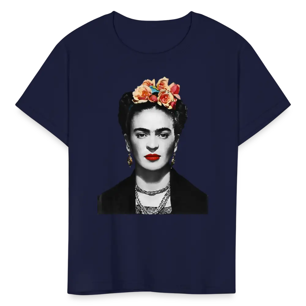 Frida Kahlo with Flowers Portrait artwork t-shirt-12
