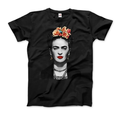 Frida Kahlo with Flowers Portrait artwork t-shirt-4