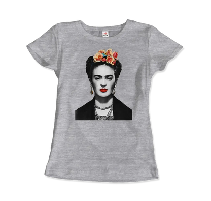 Frida Kahlo with Flowers Portrait artwork t-shirt-8