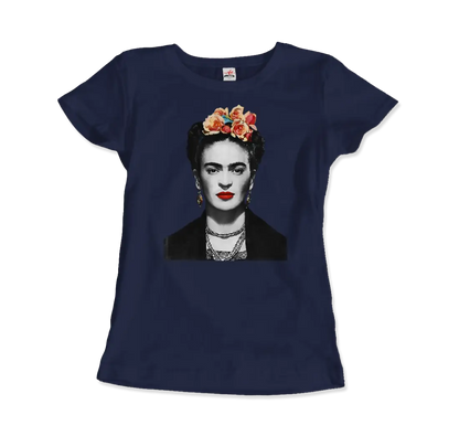 Frida Kahlo with Flowers Portrait artwork t-shirt-9