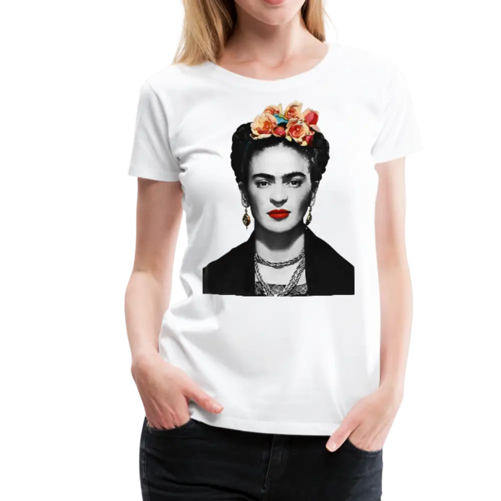 Frida Kahlo with Flowers Portrait artwork t-shirt-3
