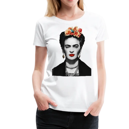 Frida Kahlo with Flowers Portrait artwork t-shirt-3