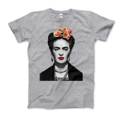 Frida Kahlo with Flowers Portrait artwork t-shirt-5