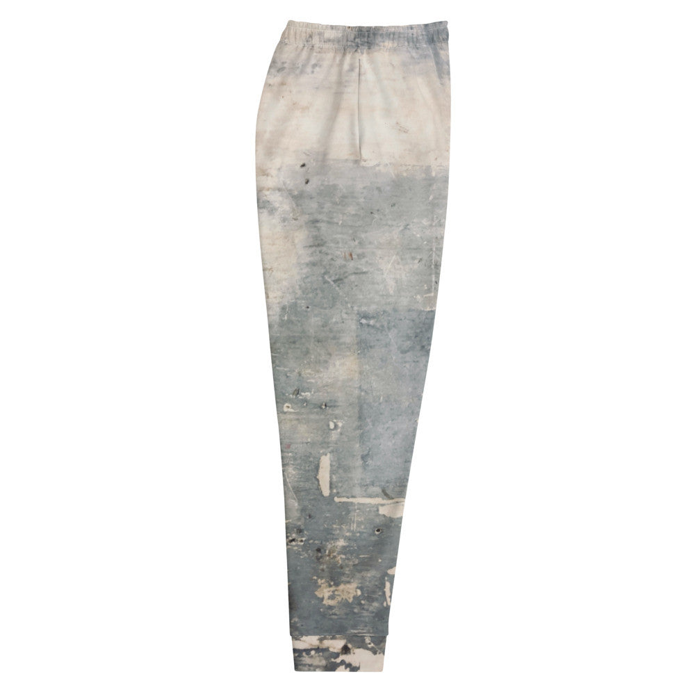 Clochard Grunge men's joggers in a weathered gray print, with a drawstring waist.