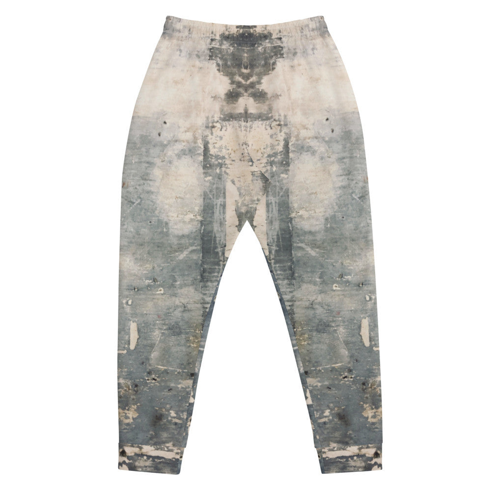 Clochard Grunge men's joggers in a weathered gray print, with a drawstring waist.