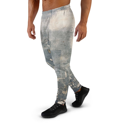 Clochard Grunge men's joggers in a weathered gray print, with a drawstring waist.