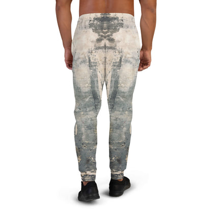 Clochard Grunge men's joggers in a weathered gray print, with a drawstring waist.