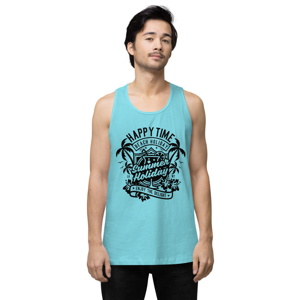 Happy Time men's cotton tank top with a printed graphic on the chest, relaxed cut.