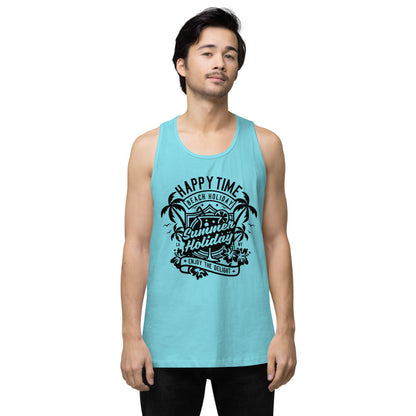 Happy Time men's cotton tank top with a printed graphic on the chest, relaxed cut.
