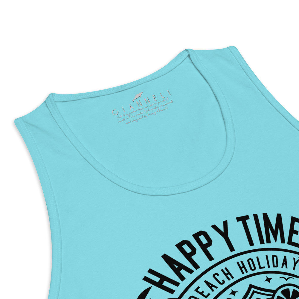 Happy Time men's cotton tank top with a printed graphic on the chest, relaxed cut.