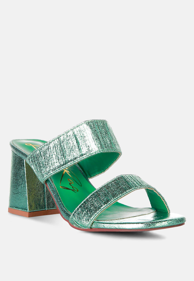 Giblet Metallic Slip On Block Heels-1