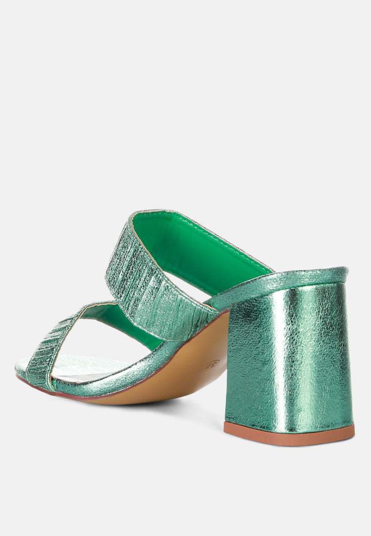 Giblet Metallic Slip On Block Heels-2
