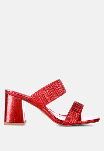 Giblet Metallic Slip On Block Heels-5